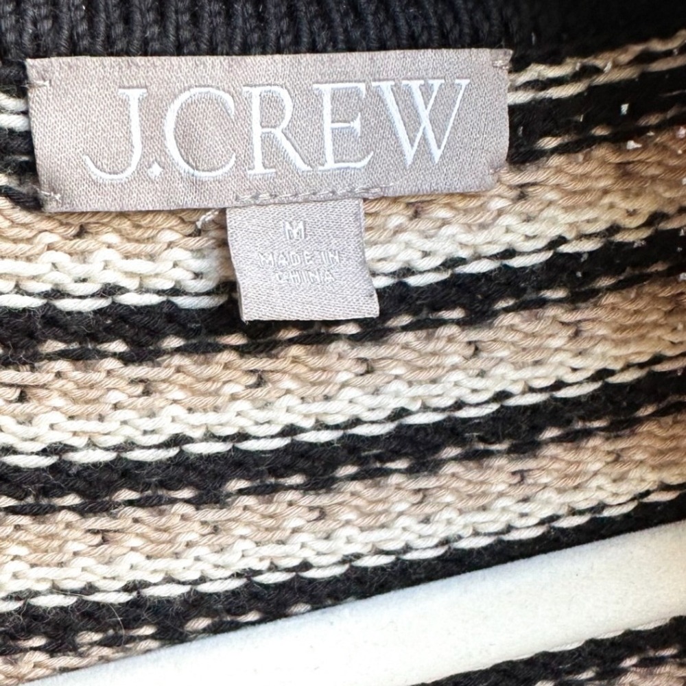J. Crew Jacquard‎ Sweater Jacket Knit Preppy Old Money Size Medium - Picture 3 of 5